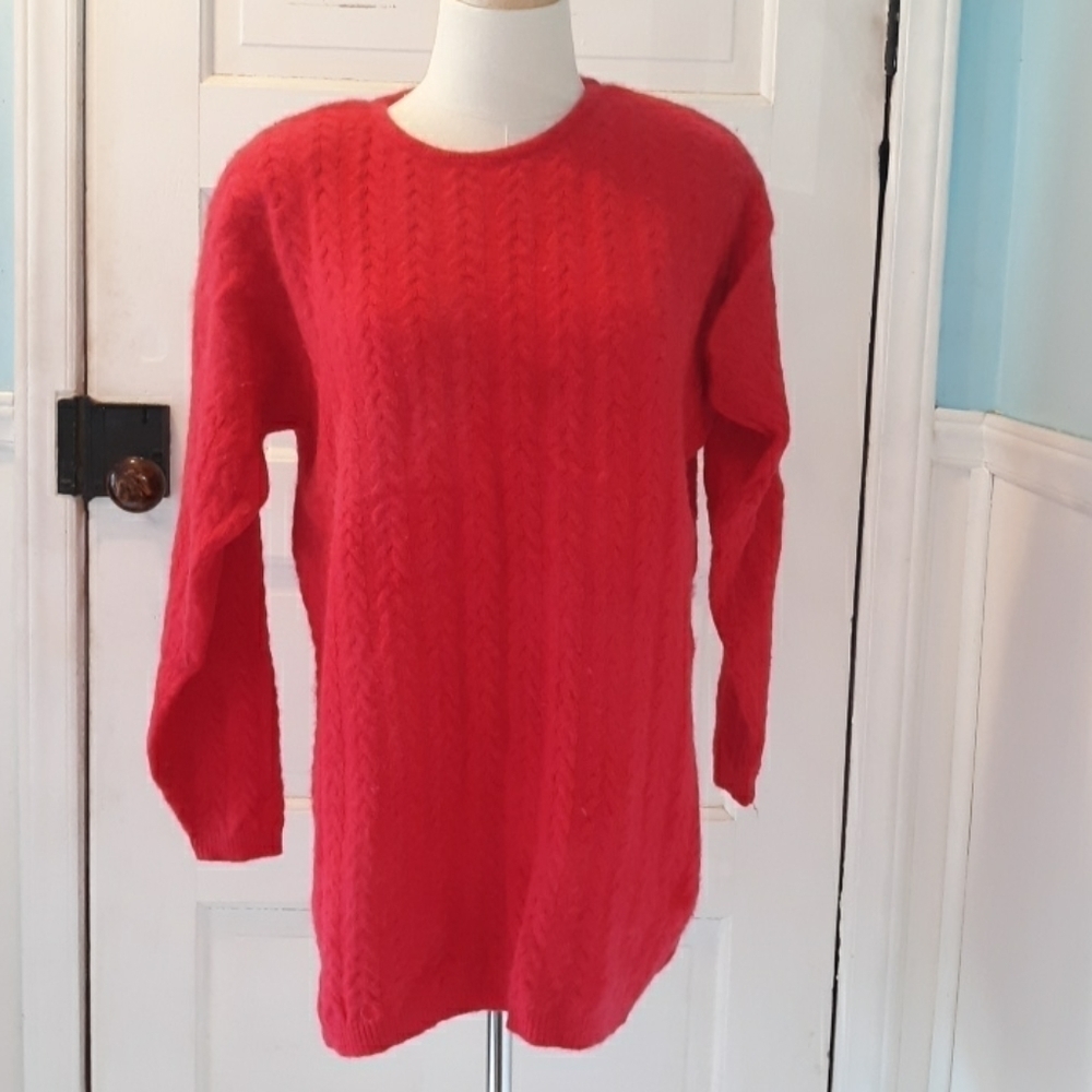 Jeanne Pierre large red lambswool angora sweater